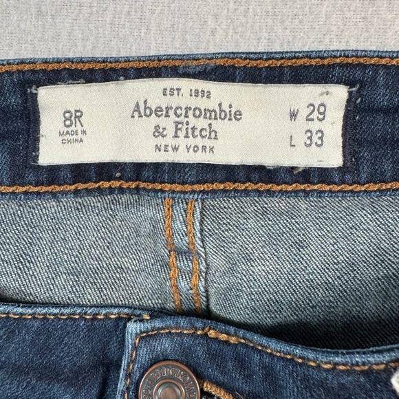 Abercrombie and Fitch Jeans Womens 29 Blue Skinny Low Rise Dark Wash Stretch - Picture 3 of 13